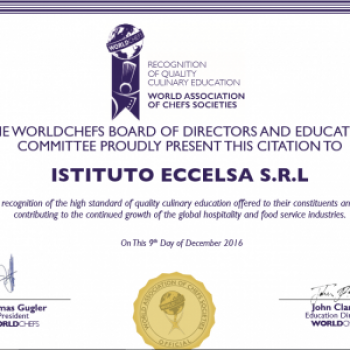 Istituto Eccelsa inserito nella World Association of Chefs' Societies